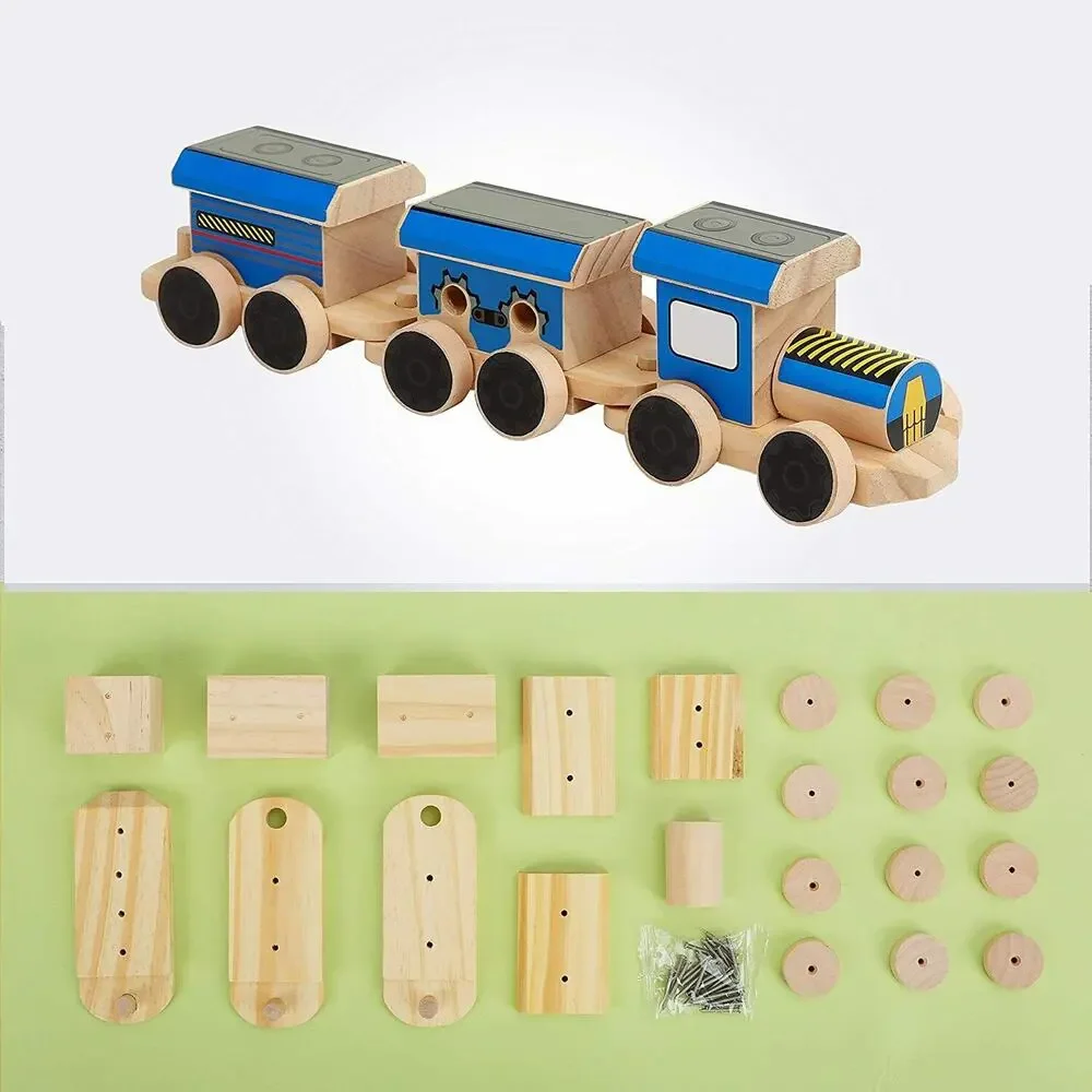 Create and Learn Kids DIY Train Project Kit with Real Tools for Age 5 and Up New